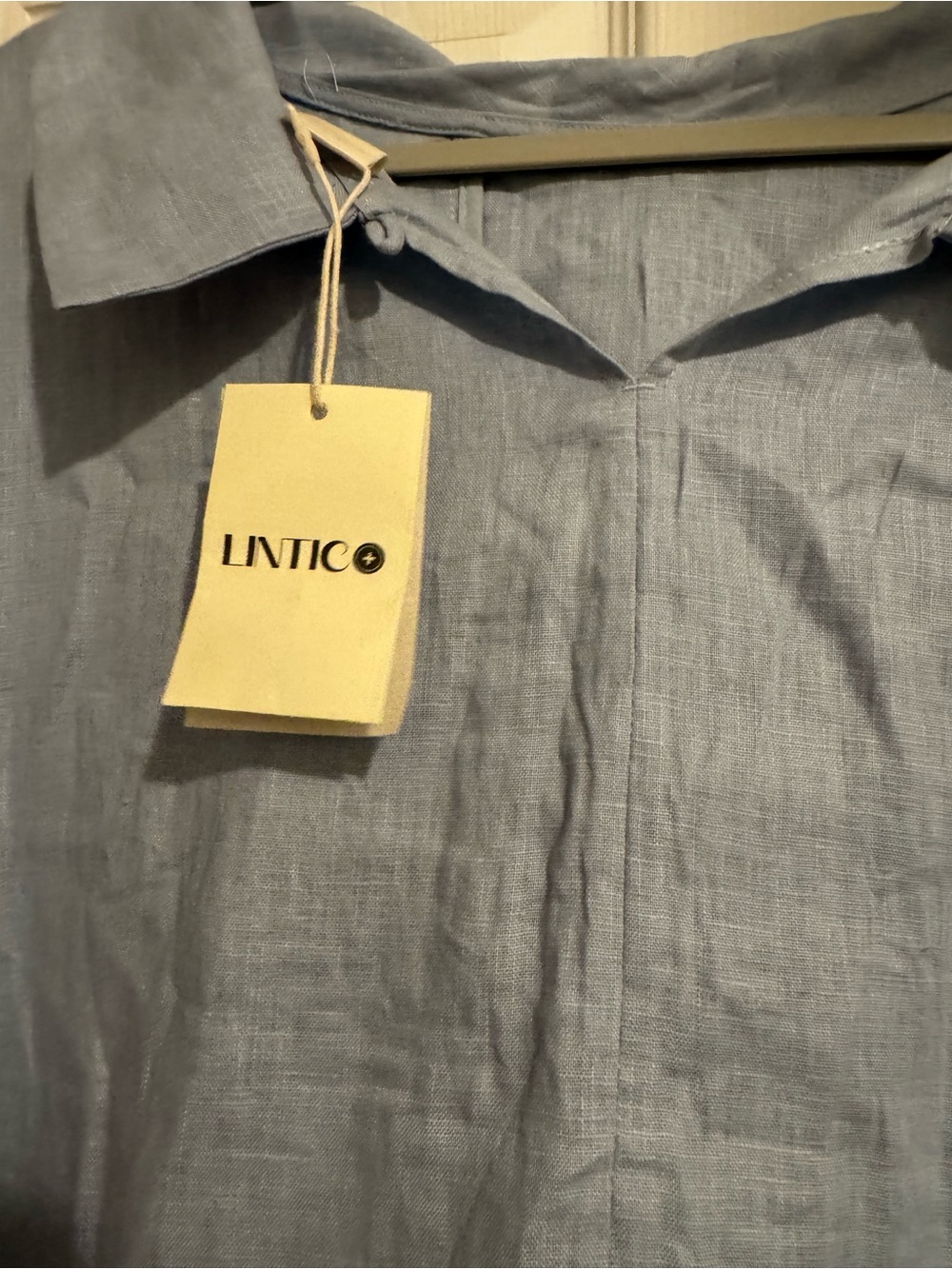 Lintico Blue Linen Shift Dress - Picture 3 of 5
